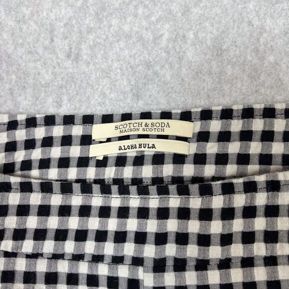 Scotch & Soda Pants Women's Size XL Aloha Hula Trouser High Rise Gingham Check - Picture 13 of 15